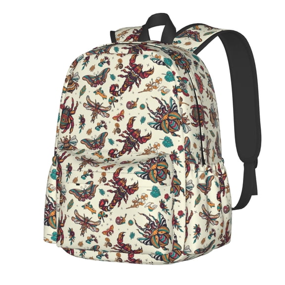 Rateoe Insects A Pattern Student Backpack,Backpack for School,Lightweight Bag,Travel Backpack,Outdoor Backpack,Large Capacity Backpack