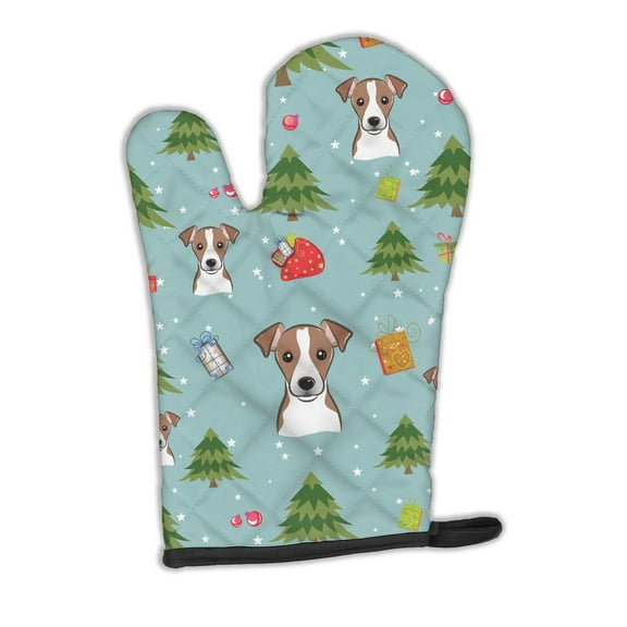 Carolines Treasures BB5049OVMT Christmas Jack Russell Terrier Oven Mitt Large multicolor