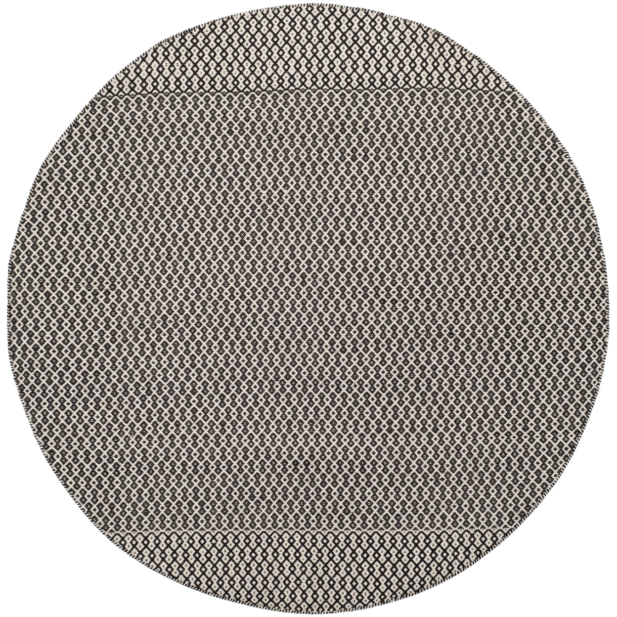 SAFAVIEH Montauk Nazca Geometric Cotton Runner Rug, Ivory/Black, 2'3" x 20'
