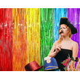 thumbnail image 4 of Fbasport Rainbow Foil Fringe Curtains Backdrop – 2 Pack, 3.3x6.6ft Metallic Tinsel Streamers for Birthday, Wedding, Bridal Shower, Photo Booth Decorations – Theme Party Supplies, 4 of 7