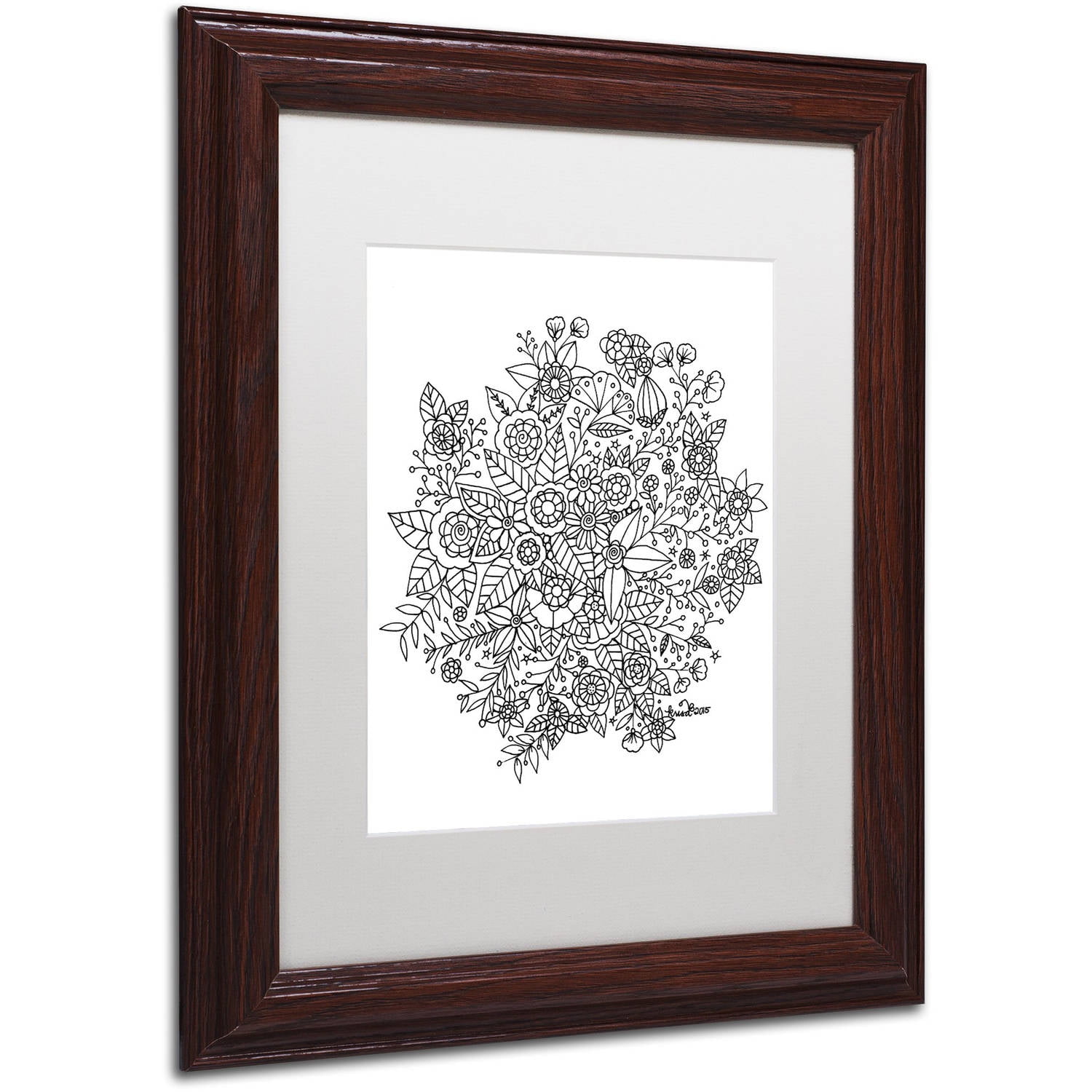 Trademark Fine Art "Sample" Canvas Art by KCDoodleArt White Matte, Wood Frame