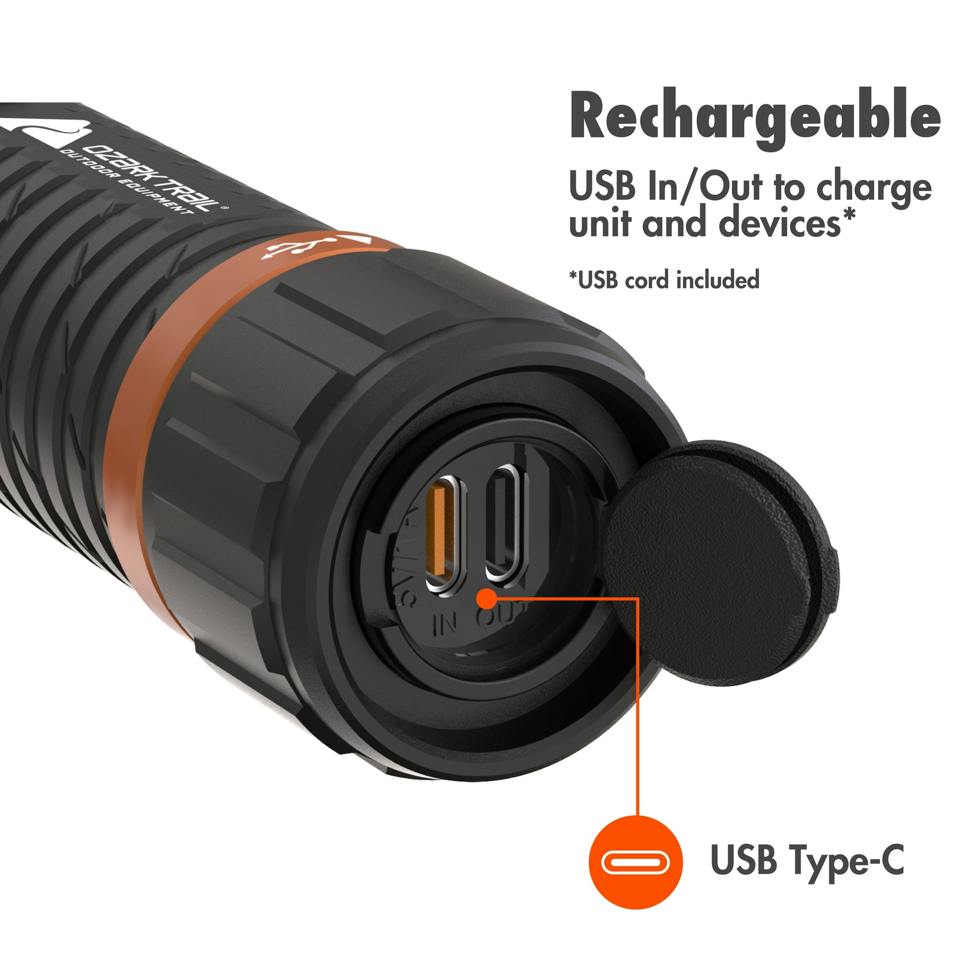 Ozark Trail 1500 Lumen Rechargeable Flashlight, Long-Lasting and Durable