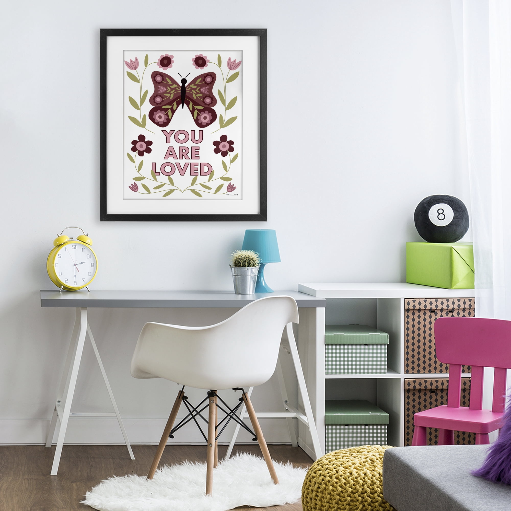 Stupell Industries You Are Loved Symmetrical Black Framed Print Under Glass, design by Susan Ball