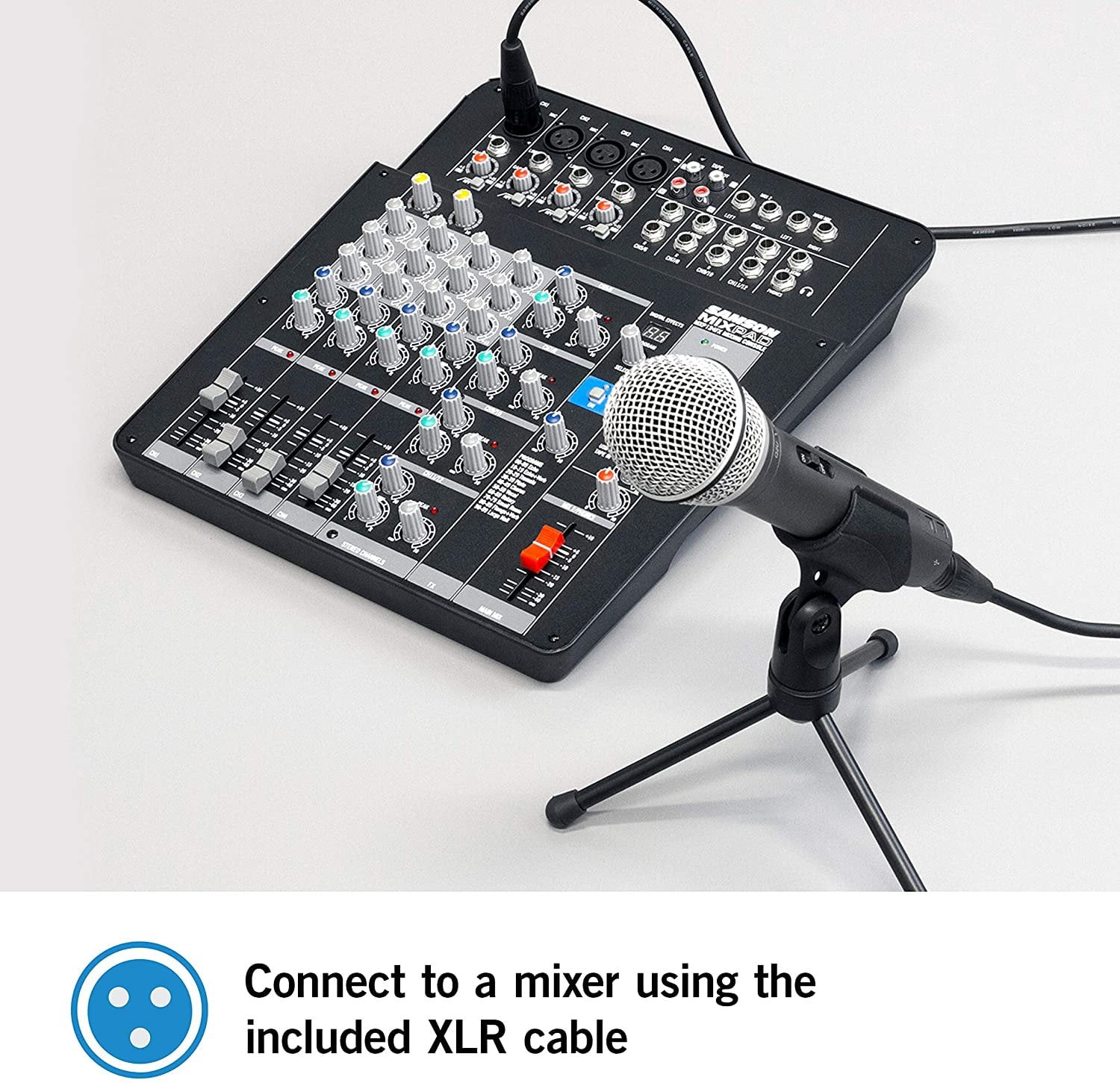 Samson Technologies Q2U USB/XLR Dynamic Microphone with Desktop Stand, Silver