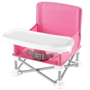 Wewdigi Baby Seat Booster High Chair - Portable Toddler Booster Seat -Lightweight Easy Travel Folding Booster Feeding Chair with Aluminum frame, Safety Belt for Camping/Beach/Lawn Weatherproof (Pink)