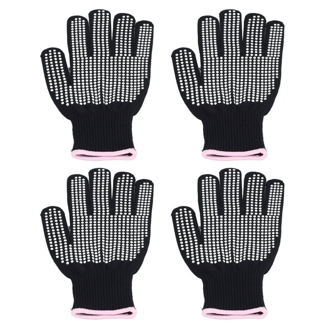 Guantes resistentes al calor, 4 guantes resistentes al calor, guantes de cocina, mitones resistentes al calor, instalación sin esfuerzo