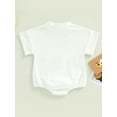 thumbnail image 4 of Arvbitana Infant Baby Girls Boys Mother's Day Romper Letter Print Snap Closure Short Sleeve Bodysuits Summer Newborn Jumpsuits Tops Festival Clothes 3-24M, 4 of 9