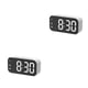 thumbnail image 3 of Injueey Reloj despertador digital Espejo Relojes electrónicos Brillo ajustable 12/24H Alarmas duales Reloj de Función de repetición Blanco 2Conjunto, 3 of 6