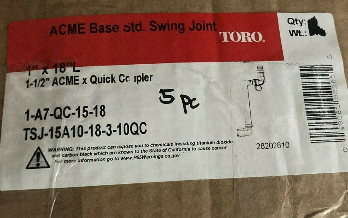TORO BASE STD SWING JOINT 1" X 18" 11/2" ACME X QUICK COUPLER