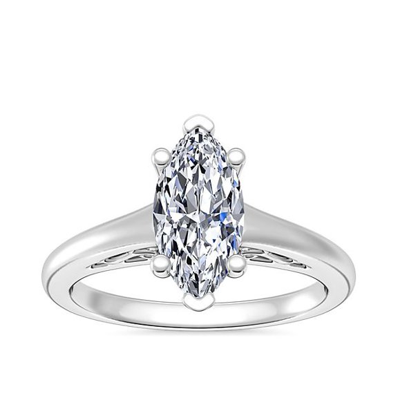 2.00 Carat Marquise Cut Moissanite Diamond Beautiful Solitaire Ring for Anniversary Gift in Solid 18K White Gold Size 7 by Diamond-Capitals