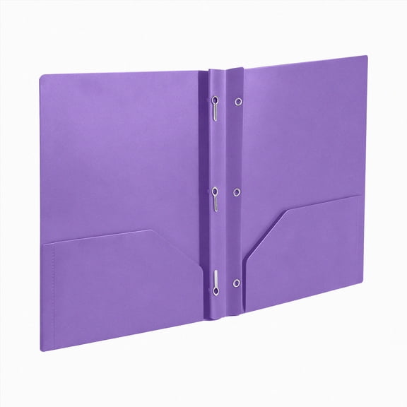 Plastic 2-Pocket Folders,Includes Labels,Poly Folders for Documents Letter Size,Heavy Duty Long Lasting,for Schoolwork & Office(Purple)
