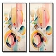 thumbnail image 2 of Designart "Minimalist Multi-Shape Art in Pastel II" Abstract Minimalism Framed Wall Art Set Of 2 - Pink Geometric Framed Canvas Set For Living Room Decor, 2 of 6
