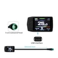thumbnail image 2 of Electric Bike KT-TF01U LCD Display Meter 24V 36V 48V Waterproof Connection Plug Ebike Intelligent Display with USB, 2 of 7