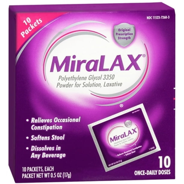 MiraLAX Powder Packets 10 Each (Pack of 2)