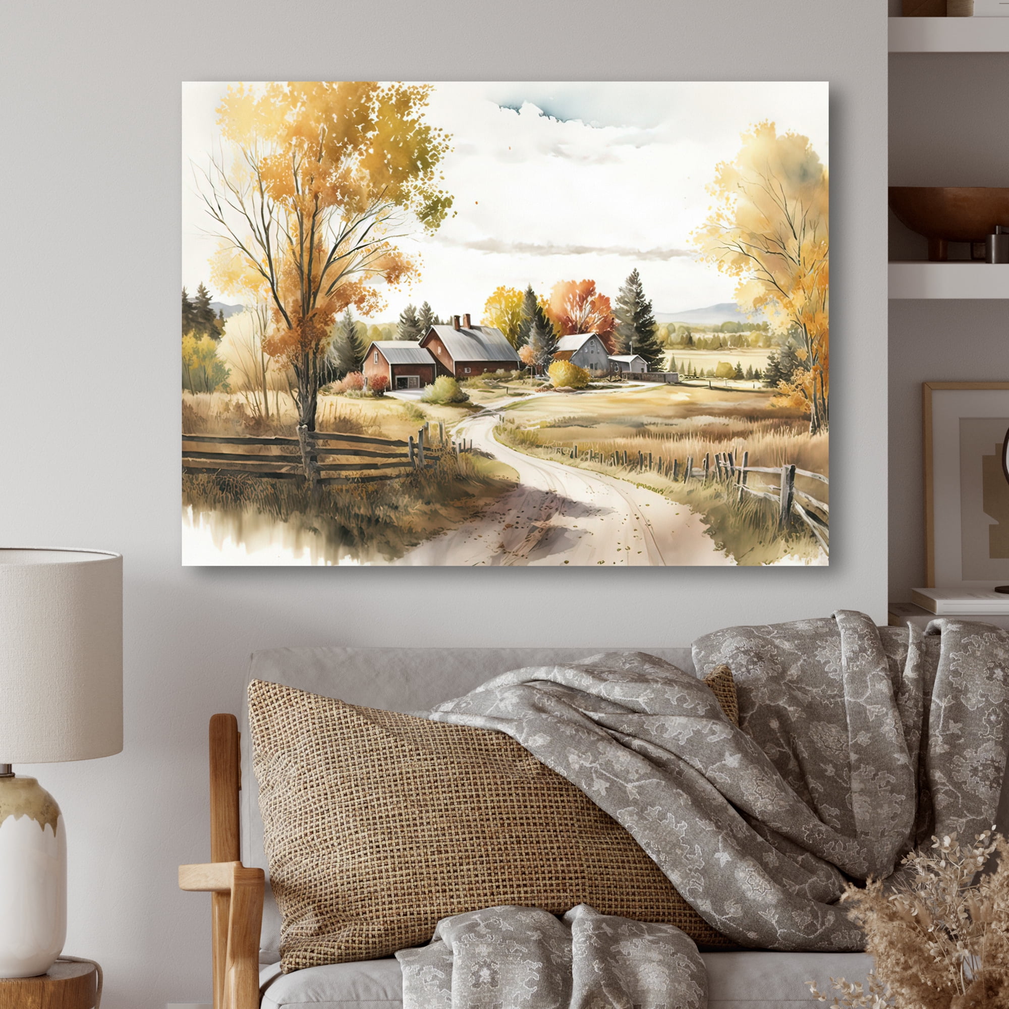 Designart Beautiful Barn In Spring VIII Canvas Wall Art