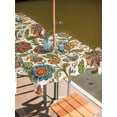 thumbnail image 2 of Outdoor Tablecloth with Umbrella Hole for Patio/Picnic/Party/Camping, Paisley Boho Floral Waterproof Table Cloth Square Cover Washable, Vintage Flowers Botanical (60"x 60"), 2 of 8