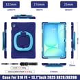 thumbnail image 2 of Case for Samsung Galaxy Tab S10 FE+ 13.1 inch, 360 Degree Rotating Hand Grip Shockproof Cover with Shoulder Strap, NavyBlue Blue, 2 of 7