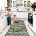 thumbnail image 2 of Washable 2x8 Hallway Runner Rug: Water-resistant Kitchen Rug Soft Bedroom Carpet Non-slip Indoor Hardwood Floor Mat For Entryway Bathroom Dining Room Boho Decorative Home Decor(2x8  Floral/green), 2 of 8