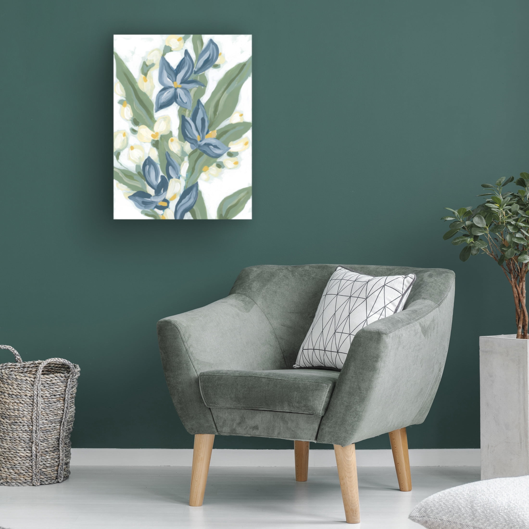 Canvas Wall Art - June Erica Vess 'Blue Nettle II' Wall Art for Living Room, Bedroom, or Office Décor by Trademark Fine Art - 18 x 24 Inches