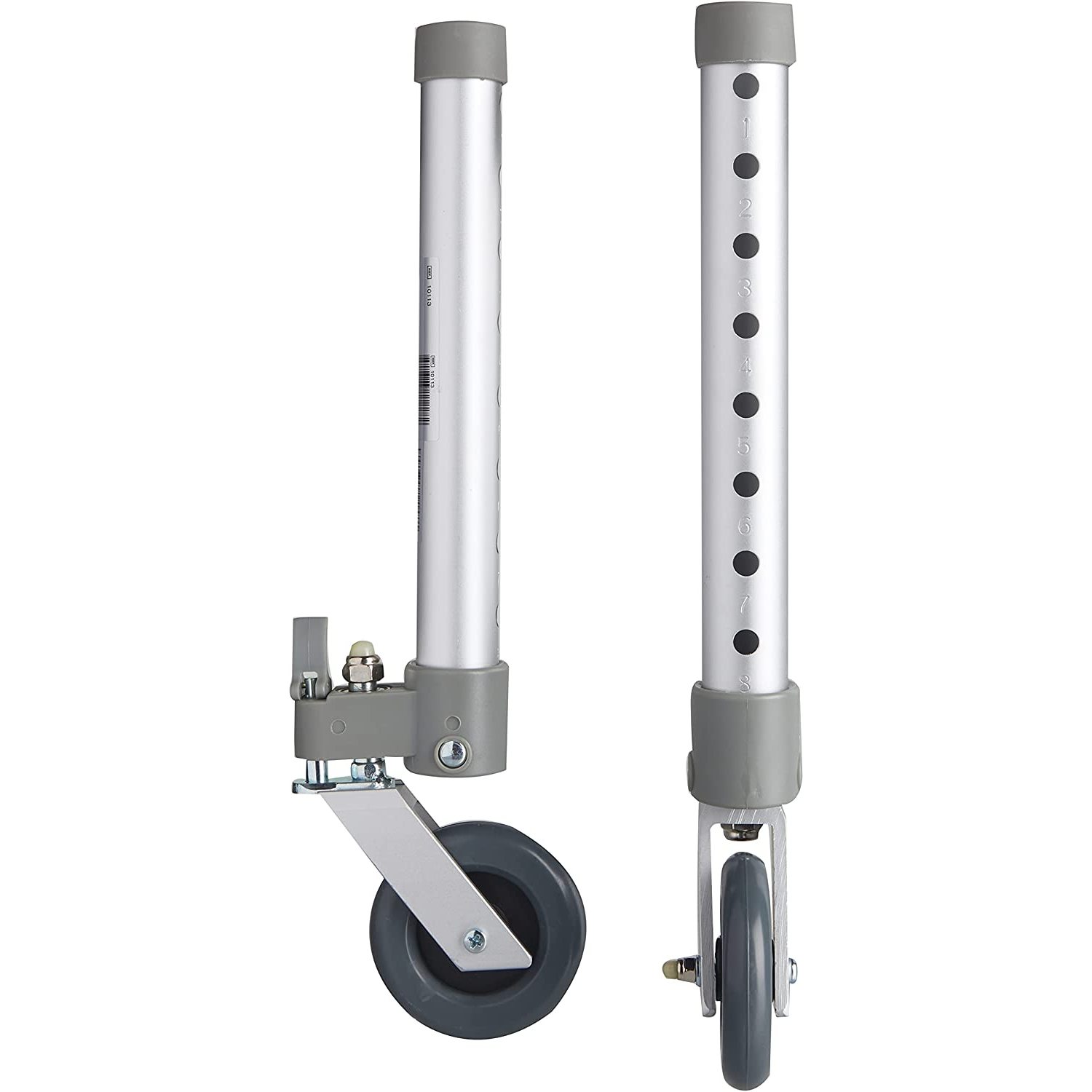 JaDAYon Locking Swivel Walker Wheels with Two Sets of Rear Glides, Gray, Can be locked for fixed