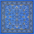 thumbnail image 3 of Unique Loom Sialk Hill Collection Area Rug - Washington (8' Square Dark Blue/Black) Floral Traditional Perfect For Living Room Bed Room Dining Room Office, 3 of 8