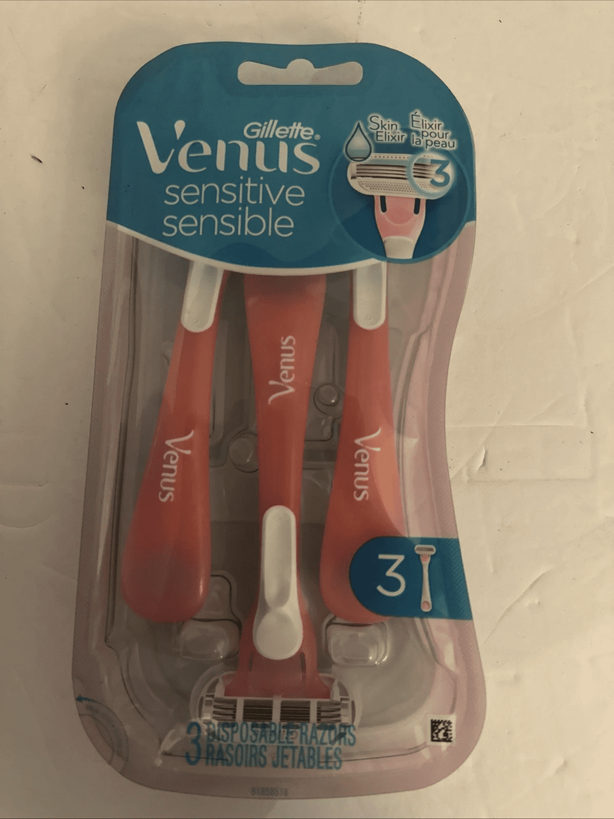 Gillette Venus Women's Disposable Razor, Sensitive, 3 Count (Pack of 2), Womens Razors / Blades