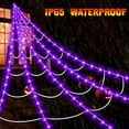 thumbnail image 6 of Xylobyte Halloween Decorations Outdoor, 220 LEDs Spider Web Lights, with 8 Lighting Modes Waterproof for Outdoor Yard Halloween Decorations (Purple), 6 of 8