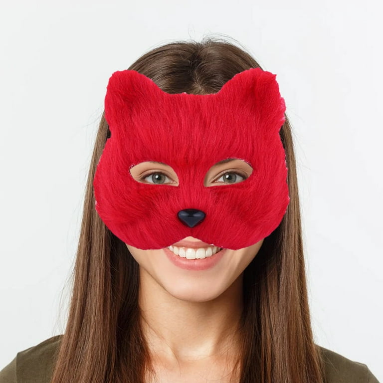 GROFRY Masquerade Masque Fashionable Elegant Half-face Party Fox Furry Eye  Masque for Girl 