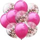thumbnail image 1 of Nvzi 50 globos de confeti rosa oscuro y rosa, globos de fiesta de cumpleaños premium de 12 pulgadas, globos a granel para despedida de soltera, decoración de fiesta de graduación, 1 of 4