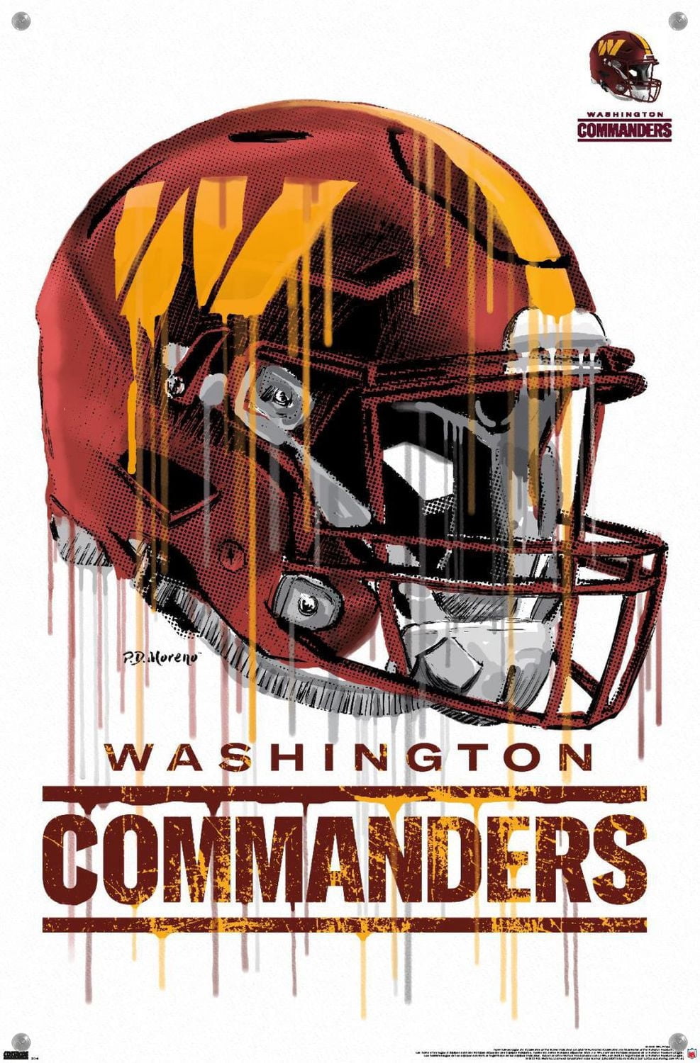 NFL Washington Commanders - Drip Helmet 22 Wall Poster