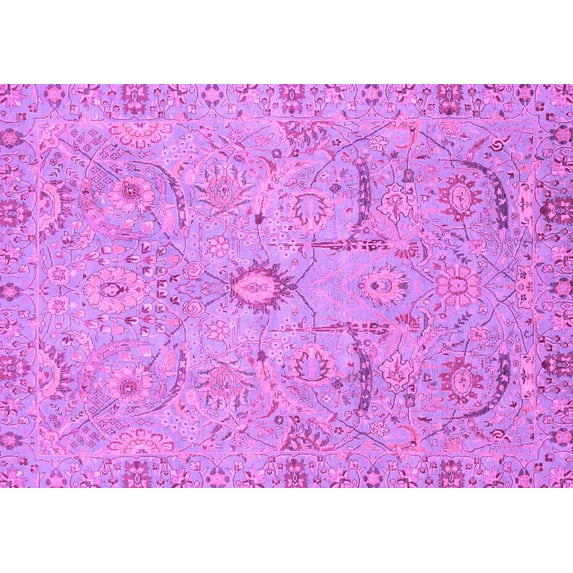 Ahgly Company Indoor Rectangle Oriental Purple Traditional Area Rugs, 7' x 10'