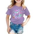 thumbnail image 2 of Gubotare Girls Halloween Shirt Girls Casual Short Sleeve T Shirts Kids Loose Soft Tops Size 9-10 (Purple,9-10 Years), 2 of 7