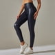 thumbnail image 5 of Gibobby Yoga leggings Moda para mujer Ocio Club nocturno sexy Cintura alta Color sólido Slim Fit PU Pantalones de cuero Imitación cuero Otoño e invi(Marina,XL), 5 of 5