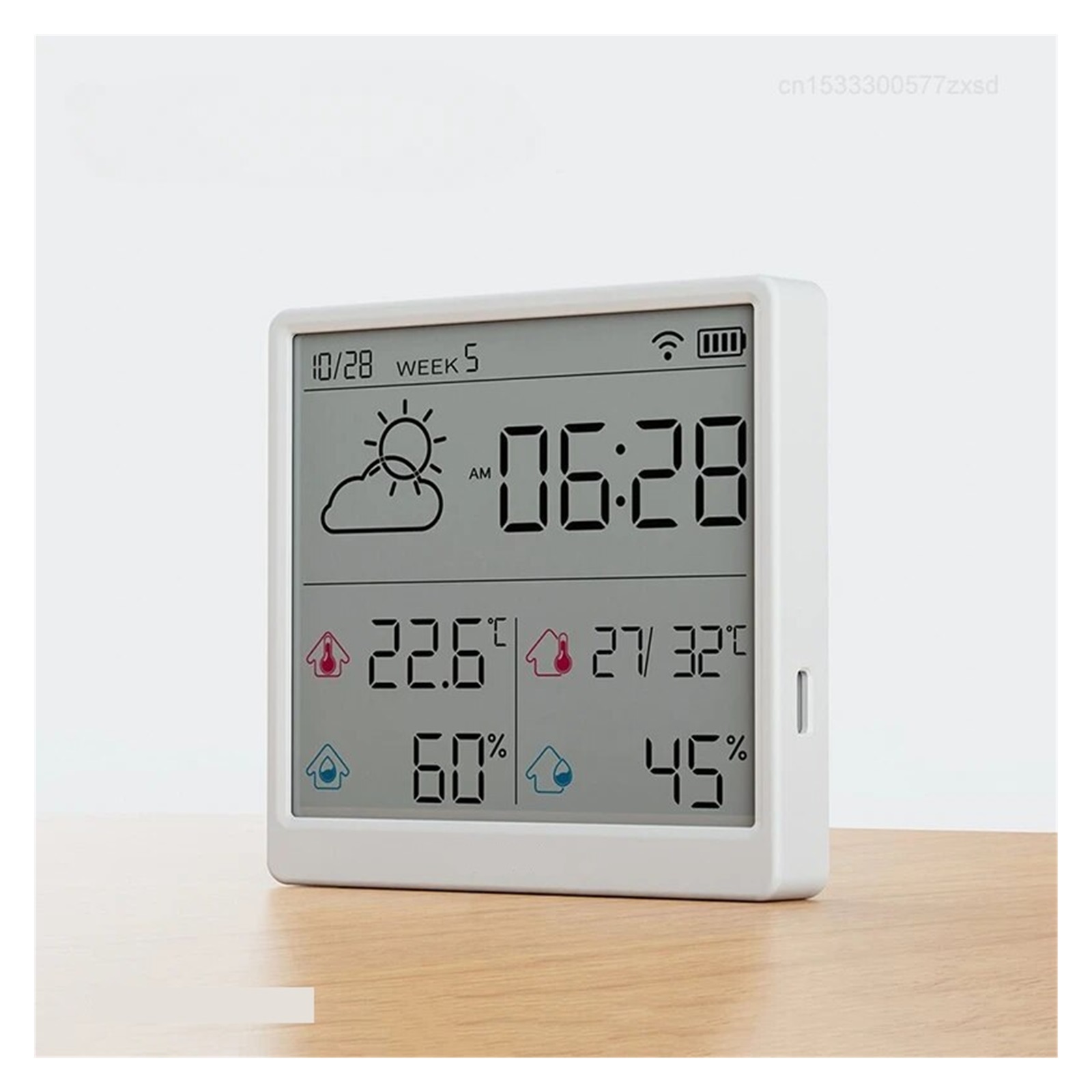 Electronic Temperature Humidity Sensor Wifi Smart Home Weather Station Rechargeable ,Weather Forecast