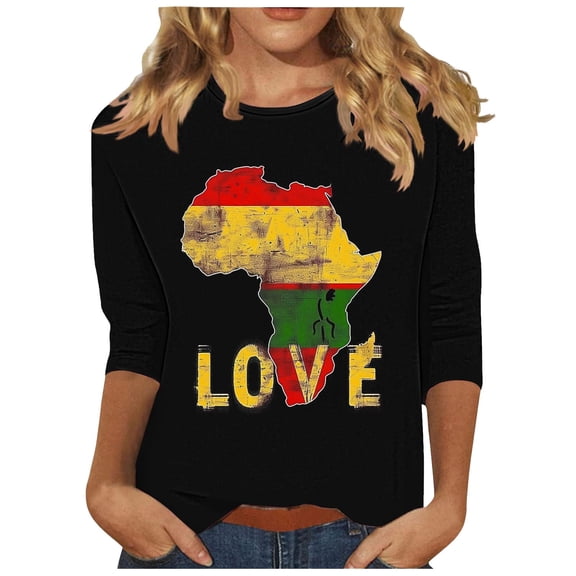 Black History Month Gifts Tbopshirt Black History T-Shirts for Women,Graphic Plus Size Tops,Pullover Printed Casual Round Neck Shirts,S-XXXXXL,Womens Fashion