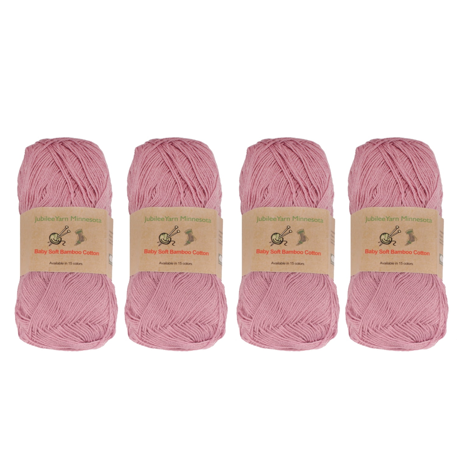 Baby Soft Bamboo Cotton Yarn JubileeYarn Cotton Candy 4 Skeins