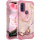 thumbnail image 1 of wonima11 Case for Moto G Pure Case,Cases for Motorola G Pure Cases Marble Heart Rose Gold Women 3 in 1 Hard PC Silicone Bumper Heavy Duty Shockproof Antiscratch Protective Cases for Moto G Power 2022, 1 of 1