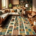 thumbnail image 2 of Ambesonne Mid Century Geometric Decorative Rug Carpet, Retro Surreal, 2' 5" x 5', Mustard Teal Rust, 2 of 5