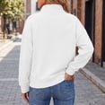 thumbnail image 6 of Jsaierl Quarter Zip Sweatshirts for Women Fall Solid Color V Neck Sweatshirt Lightweight Loose Fit Pullover Cotton Working Out Long Sleeve Tops, 6 of 9