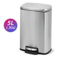 thumbnail image 1 of Innovaze 1.3 Gal./5 Liter Rectangular Stainless Steel Step-on Trash Can for Bathroom and Office, 1 of 7