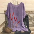 thumbnail image 4 of Birdeem Blouses pour Femmes T-Shirt Décontracté Imprimé Mode Manches Courtes en Coton et Lin, 4 of 12
