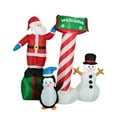 thumbnail image 4 of Inflables navideños de Papá para exteriores con pingüino y muñeco de nieve, decoración navideña con LED incorporado para fiestas en césped., 4 of 8