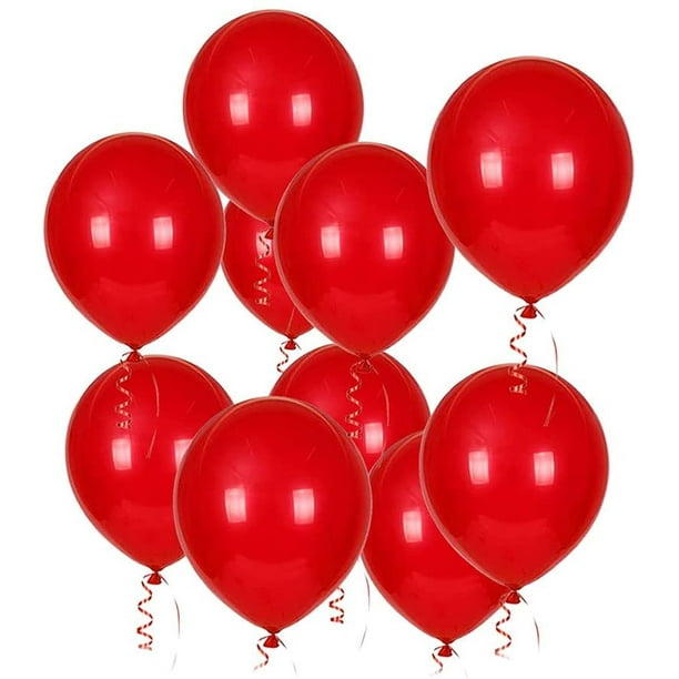 100 Ballon Rouge Gonflable, Ballon Baudruche Rouge Latex 30 cm pour Joyeux  Anniversaire Mariage Fiançailles Festival Décorations de Fête 
