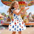 thumbnail image 4 of Leey-World American Flag Dress for Girls Little Girls 4th of July Dress Kids Independence Day Dresses American Flag Sundress Summer Patriotic Outfit Clothes,Size 5-6 Years, 4 of 5