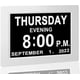 thumbnail image 1 of Reloj despertador con calendario digital, con pantalla grande de 8", am pm, 5 alarmas, para personas extragrandes con problemas de visión, personas mayores, dementi, 1 of 5