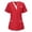 Red, variant on Women's Nurse Uniform Tunic V-Neck Short Sleeve Casual Clinic Carer Professional Workwear Top, Pink S