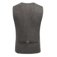 thumbnail image 5 of COOFANDY Men's Suede Leather Suit Vest Casual Western Vest Jacket Slim Fit Cowboy Waistcoat, 5 of 11