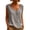 01 Gray, variant on Fewfanhot Womens Casual Tops Sleeveless Tank Tops Scoop Neck Button Pleated Blouse
