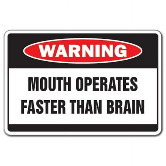 SignMission D-8-Z-Mouth Operates 8 x 12 in. Warning Decal - Mouth Operates Faster