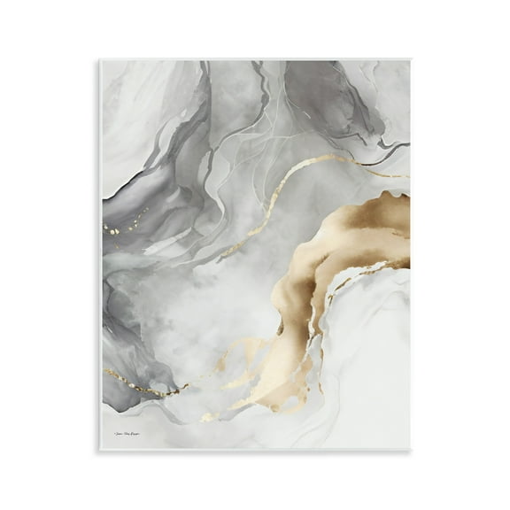 Stupell Industries Marbled Grey & Glam Abstract Painting Unframed Art Print Wall Art, 11 x 14